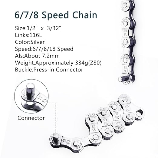 Bike Chain Tool Kit with 6/7/8 Speed Chain, Bike Chain Breaker with Hook, Link Plier and 6 Pairs Bicycle Buckle for Road Mountain Racing Cycling