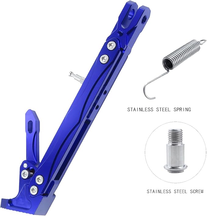 Universal Motorcycle Kickstand Adjustable Foot Side Support Parking Kickstand for Electric Motorbike Parking Foot Side Support Stand (Blue-260-300)
