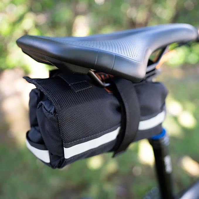 Handlebar Jack - Storage Bag Tool Pack for e-Bike and Cycle, 3 Storage Pouches and 1 Mesh Pocket, Water Repellent Nylon, Durable, Lightweight, Easy Storage, Mounting - Bag Only (NO Tools Included)