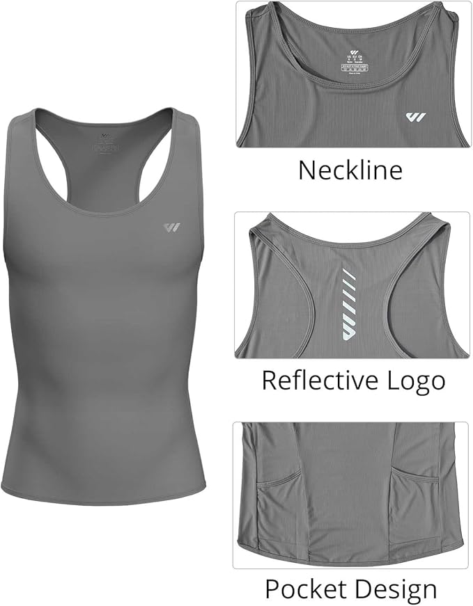 Lo.gas Sleeveless Cycling Jersey Men, Biking Base Layer Breathable and Lightweight with Back Pocket Sports Vest