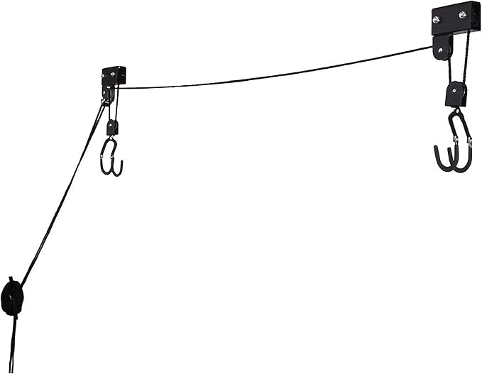 Kayak Hoist - Overhead Garage Storage - Pulley System with 125lb Capacity for Kayak, Canoe, or Bicycle by Bike Lane