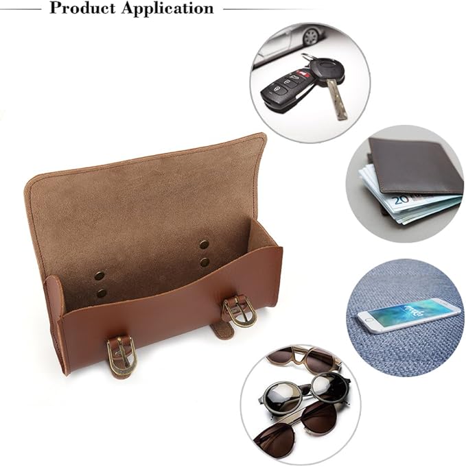 Handcrafted Leather Bag, Retro Front Bag, Quick Release Cycling Rear Storage Pouch Saddle Bag for Storing Cellphone, Purse, Keys, Make Your Special