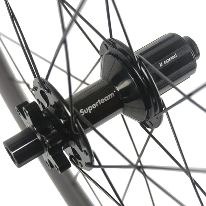 Superteam Carbon Disc Brake 700c Tubeless Road Bike Wheelset 55mm/25mm Wheel