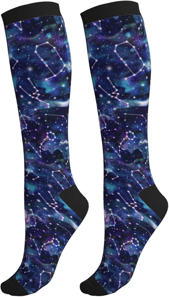 bassyil Compression Socks for Women & Men Circulation 15-20 mmHg Knee High Best Support for Nurses Travel Running Athletic