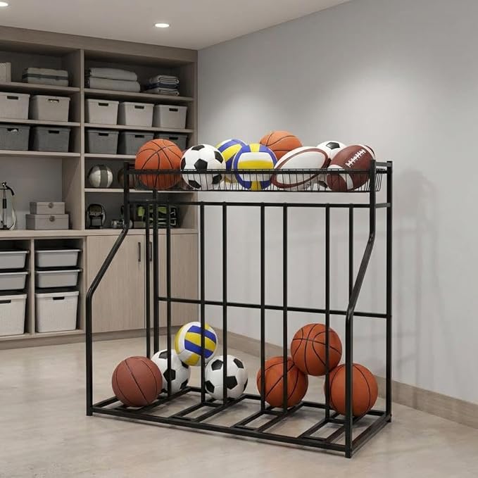 Sporting Gear Storage Rack, 4-Bike Stand, Garage Bicycle Organizer, Indoor Floor Bike Rack Storage Station