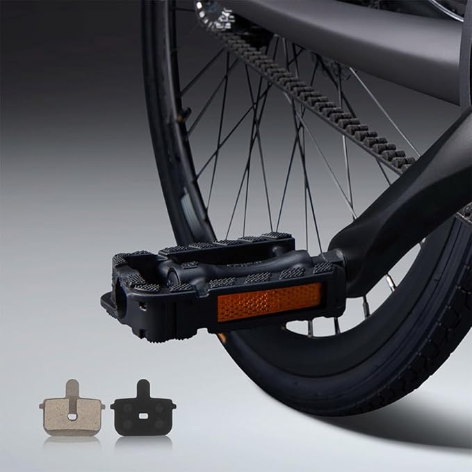 Garneck 5 Pairs Universal Bicycle Disc Brake Pads for Mountain Bike and E-Bike, Semi-Metallic Hydraulic Brake Pads Replacement Set for Electric Scooters and Cycling Trail Use