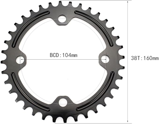 CYSKY 104 BCD Chainring 30T to 52T Narrow Wide Chainring with Sprocket Bolts for 1x Set-up Road Bike Mountain Bike BMX MTB Gravel Ebike