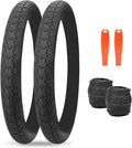 MEGHNA Bike Tire 20/24/26/27.5 inch Foldable Replacement Cruiser Bike Tire Mountain Bike Groove Anti-Slip with Tire Lever for Kids Hybrid Bike