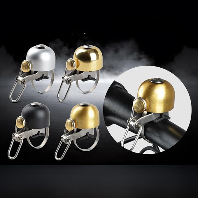Electric Bicycle Handlebar Bell for Adults, Vintage Style Brass Bicycle Bell with Loud Sound for Road Bike, Mountain Bike and Scooter