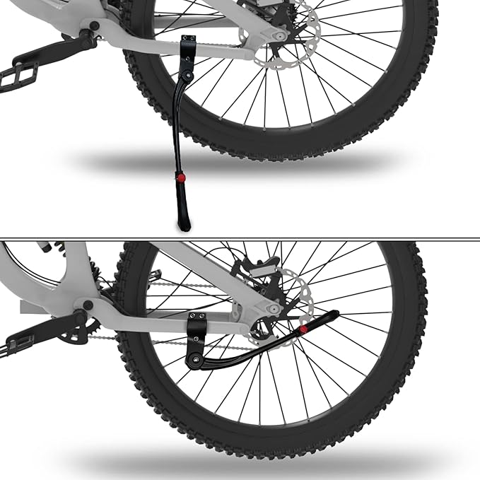 NICEDACK Bike Kickstand, Adjustable Kickstand Aluminium Alloy Bicycle Kickstand for Mountain Bike/700 Road Bike/BMX/MTB 22'' 24'' 26'' 27.5'' 28inches Adults Bike