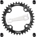 YBEKI 104BCD Chainring - CNC 7075-T6 Aluminum Narrow-Wide Round Chainwheel for MTB/Road Bikes (32-52T) | Compatible with Shimano/SRAM 8-11 Speed | Ultra-Light | Anti-Drop Design (Black/Red)