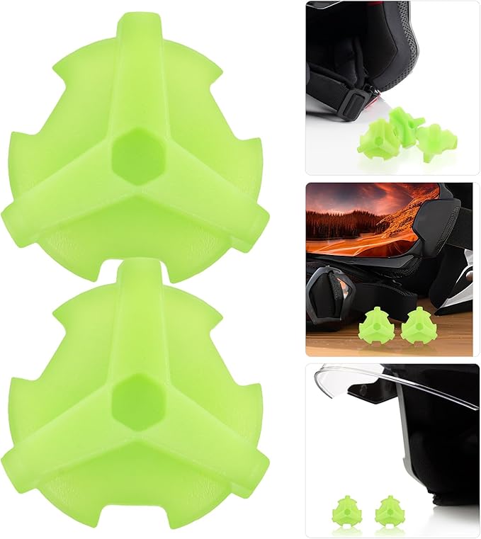 Healifty Motorcycle Helmet Screws and Washers Set Green Plastic Dirt Bike Helmet Visor Replacement Screws Compatible for Off-road Riding