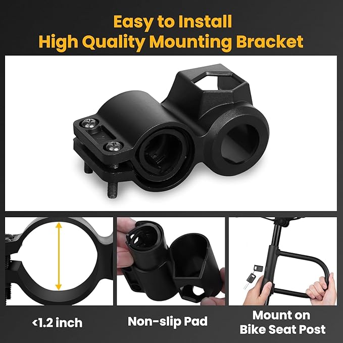 NDakter Bike Locks, 17mm Heavy Duty Anti Theft, Bike U Lock with 4FT Chain and Bracket, Electric Bicycle Lock for Scooter, 3 Keys Motorcycle Wheel Lock for Ebike, Moped, Tricycle