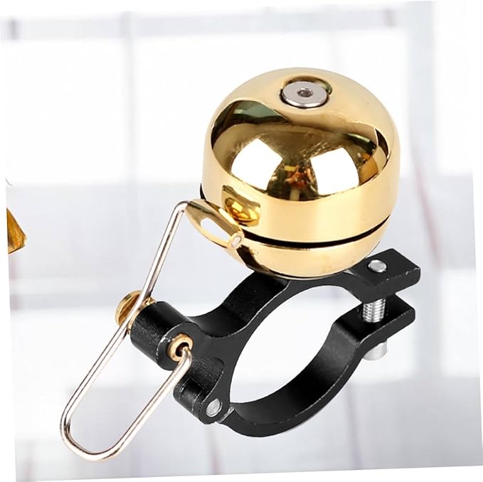 Vintage Bike Bell Loud Mini Metal Bicycle Bell Accessories for Mountain and Road Cycling, Bright Gold Single Piece for Adult Riders