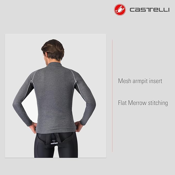 CASTELLI Men’s Flanders 2 Long Sleeve Baselayer, Premium Insulation & Breathability for Cold Road Cycling, Biking Rides