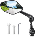 WSDCAM Bike Mirror HD Wide View, Adjustable Safety Rear View Mirrors, Scratch Resistant Glass Lens, Bicycle Accessories Universal Fit 0.87-1.10" Handlebars Mountain/Road bike Scooter Motorcycle eBike