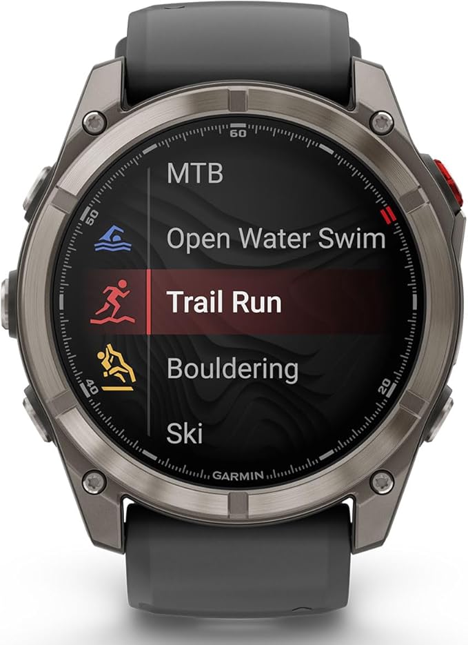 PlayBetter Garmin Fenix 8 Pro AMOLED Sapphire (51mm, Titanium/Graphite) Multisport GPS Smartwatch Bundle - 1.4” Touchscreen, inReach Technology Wireless Running Earbuds
