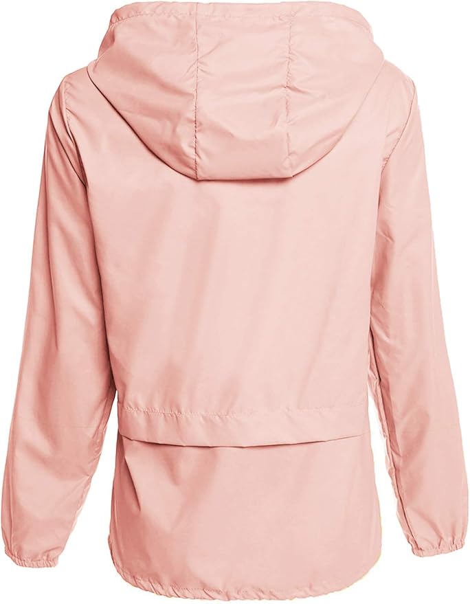Avoogue Raincoat Women Lightweight Waterproof Rain Jackets Packable Outdoor Hooded Windbreaker