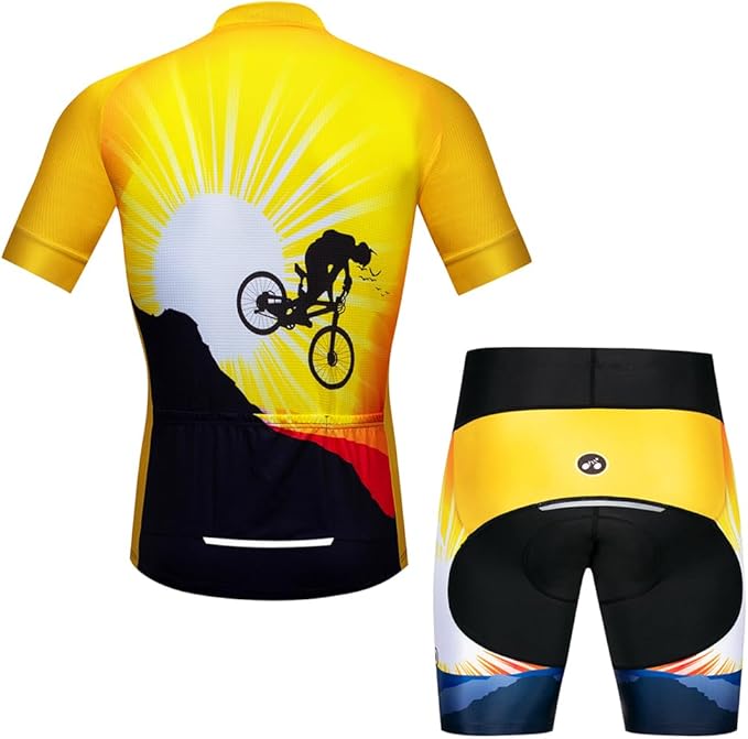 Cycling Jersey Men Set Road Short Sleeve Quick Dry Bike Padded Cycling Clothing Suit Bicycle Wear Summer