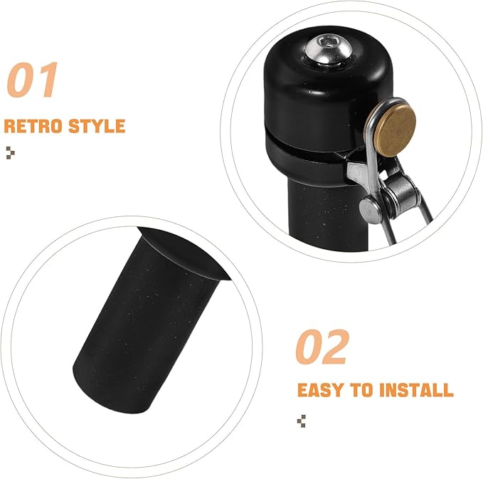 FRCOLOR Bike Bell Handlebar End Plug 22.2mm Copper Vintage Bicycle Bell Loud 80db Crisp Sound Compatible with Road and Mountain Bikes Cycling Accessories