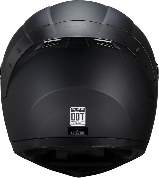 Full Face Motorcycle Helmet,Helmets for Adults Motorcycle, MG611 Motorbike Racing Street Bike Helmets with Black Visor for Men Women,DOT Approved (Matte Black, S)