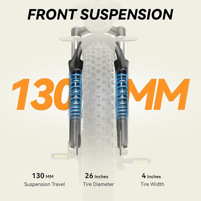 GREATWORK 52V 5000W Peak Dual Motor Electric Bike for Adults, 1300Wh Battery, Up to 45MPH & 100 Miles Range, 26" x 4.0 Fat Tire Electric Dirt Bike with Suspension, Mountain E-Bike for Men Women