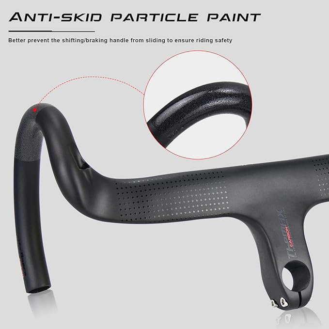carbon handlebars road bike handlebar for road bike integrated handlebar Diameter 28.6mm Cycling stem road bicycle Drop handle bar 400mmx100mm UD Matte
