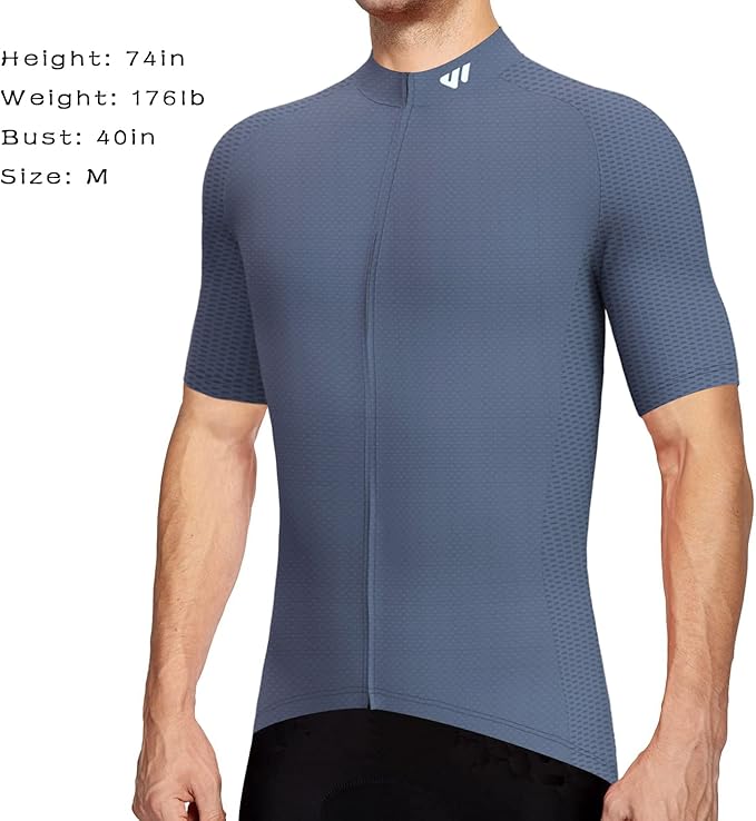 Wulibike Men's Cycling Jerseys Short Sleeve Bike Biking Shirts Full Zip with Pockets Road Bicycle Clothing