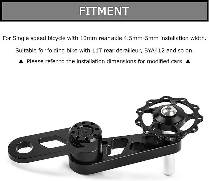 PSLER Bike Single Speed Chain Tensioner, Aluminum Alloy Bicycle Chain Guide with Derailleur Hanger, Foldable Bike Chain Stabilizer Replacement for MTB Road Cycling Accessories