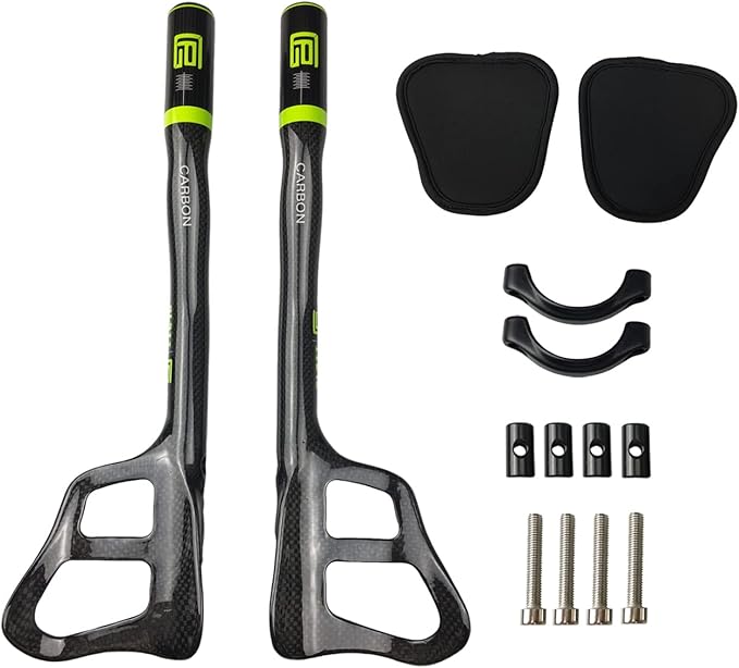 PLATT Carbon TT Handlebar Bicycle Aero Bars Tri Bars Cycling Rest Handlebar for Mountain Bike and Road Bike 31.8mm (Gloss Green)