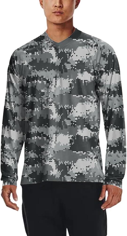 Men's MTB Shirt Long Sleeve Off-Road Motocross Cycling Jersey Mountain Bike Shirts Quick-Dry Moisture Wicking
