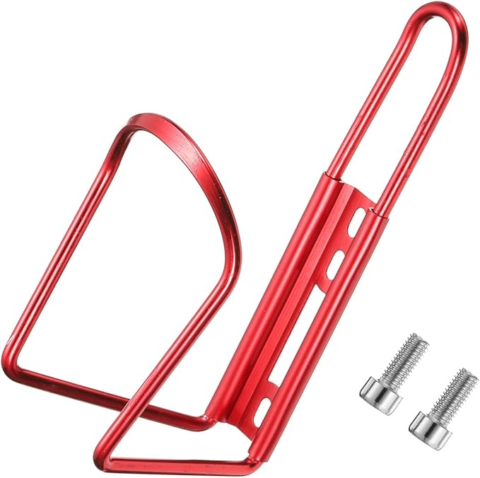 HARFINGTON Bicycle Water Bottle Cage Lightweight Aluminum Basic Bike Universal Water Bottle Holder Mount with Screws for Mountain Road Gravel