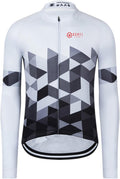 GCRFL Men's Cycling Jersey Long Sleeve Biking Shirt with 3+1 Zipper Pocket Breathable Quick Dry Bicycle Jersey