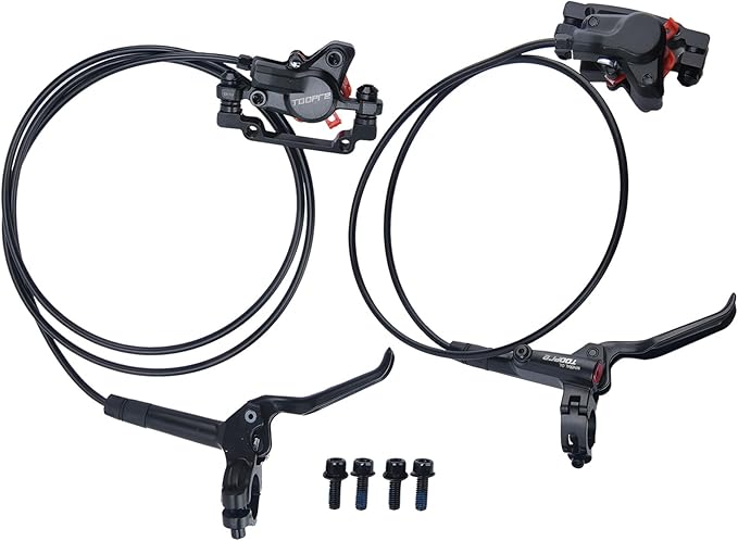 MT200 Style MTB Hydraulic Disc Brakes Set,2 Piston Left Front 800mm & Right Rear 1550mm MTB Hydraulic Brakes, Aluminum Alloy Mountain Bike Hydraulic Bicycle Disc Brake