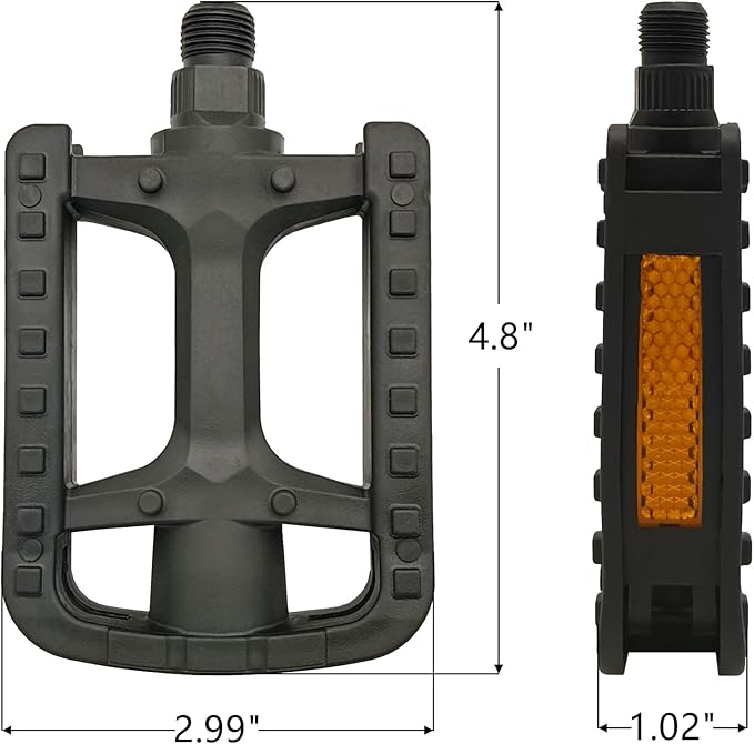 Bike Pedals, 9/16" Non-Slip Bike Pedals with Reflectors, Bicycle Pedals for Road Bike, BMX, Folding Bikes, Urban Bikes, Adult Bicycle
