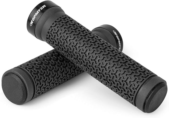 Bike Handlebar Grips, Single Lock on Bicycle Handle Bar, for BMX, Mountain, MTB, Beach Cruiser, Scooter, Folding Bike, Soft Non-Slip-Rubber Hand Grip Comfortable Ergonomic