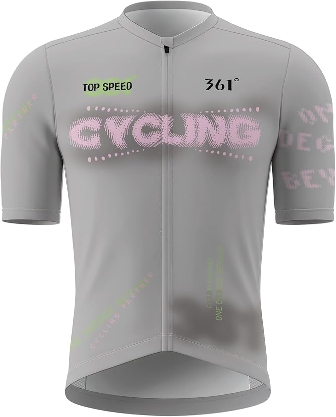 Men's Cycling Jersey Short Sleeve Breathable Quick Dry Bike Shirt Lightweight MTB Road Bicycle Jersey Full Zip 3 Rear Pockets