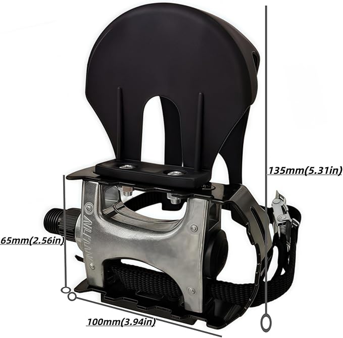 YBEKI Pro-Grade Spin Bike Pedals with Toe Clips & 4D Adjustable Straps - 9/16" Alloy Spindle for Mountain Road Bikes/Peloton/Schwinn/Sunny Bikes | 500lb Load Capacity + 12-Month Warranty
