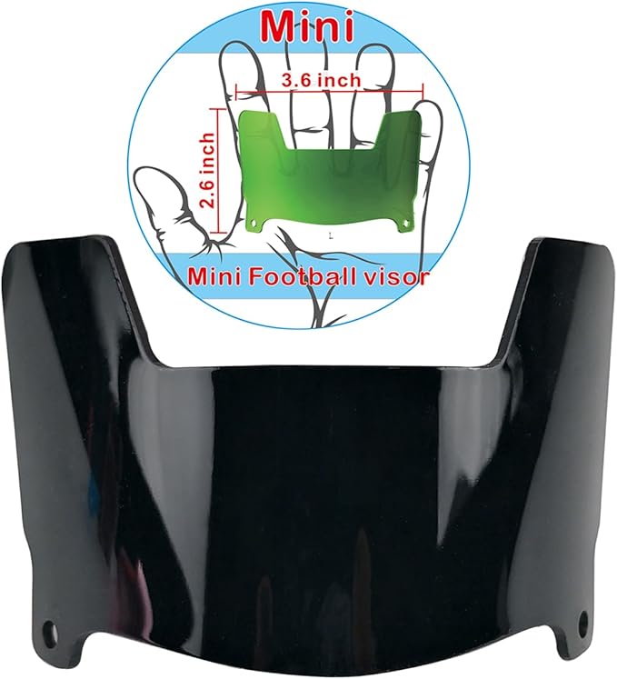 Mini Football Helmet Visor Clear with Clips Universal Fit for Collectors and Display