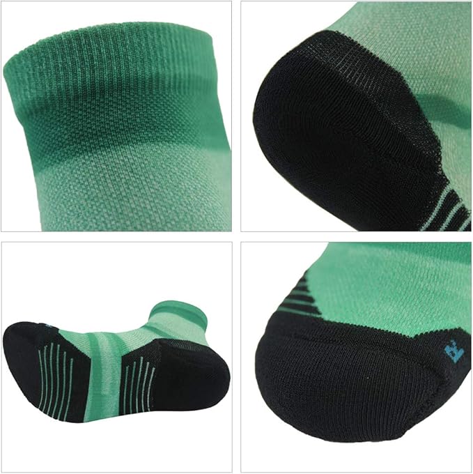 HUSO Unisex Digital Printed Athletic Quarter Running Socks 2,3,4,6,11 Pairs