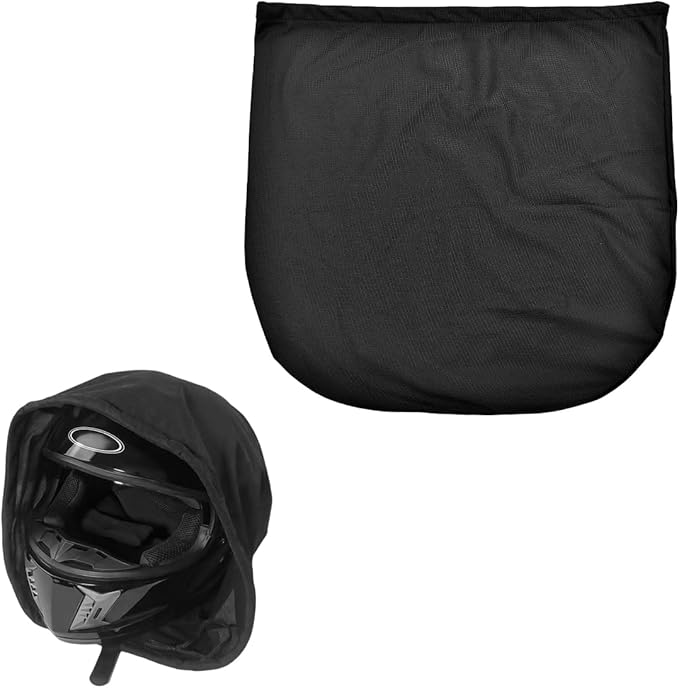 Helmet Bag, Large Capacity Lightweight Motorcycle Helmet Drawstring Bag, Folding Helmet Storage Carrying Pouch for Riding Bicycle Sport Travel, Soft Fleece Lined Helmetbag (Black)