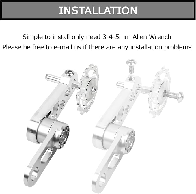 PSLER Bike Single Speed Chain Tensioner, Aluminum Alloy Bicycle Chain Guide with Derailleur Hanger, Foldable Bike Chain Stabilizer Replacement for MTB Road Cycling Accessories