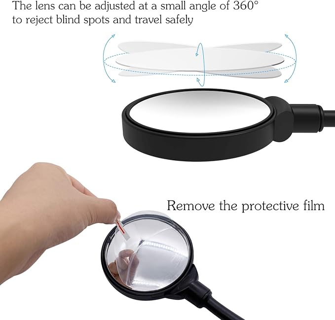 ROYOR Bike Mirrors for Handlebars Rearview Mirror - Bicycle Mirrors for Handlebars, 360° Adjustable Rotatable Bicycle Mirror for Electric Bike, Mountain Bike and Road Bike