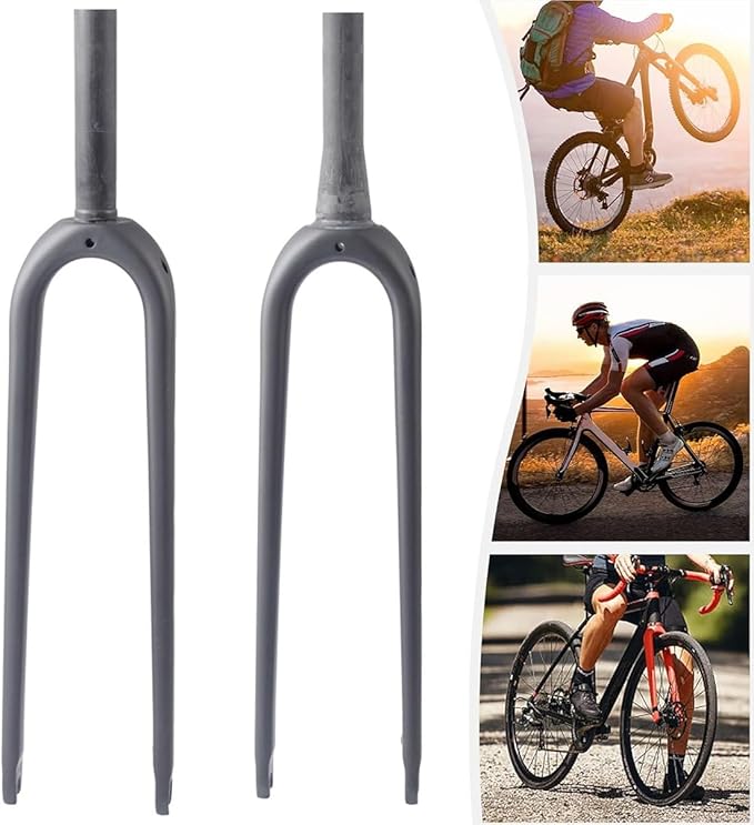 700C Carbon Fiber Rigid Fork Gravel Road Bikes Fork Disc Brake Front Fork 1-1/8" Straight/Tapered Tube QR 9 * 100mm Bike Front Forks
