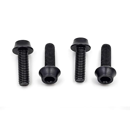 ONIPAX Aluminum Water Bottle Cage Bolts M5 x 16mm Pack of 4 pcs (Black)