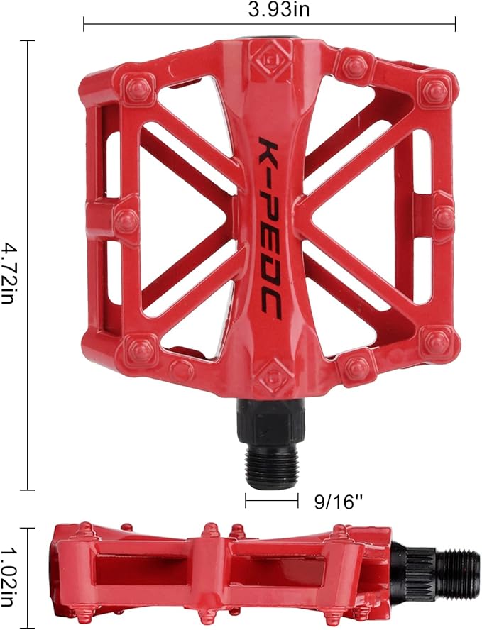 TXJ Sports Bike Pedals 9/16" Bicycle Pedals Mountain Bike, Aluminium Lightweight Platform Pedals for BMX MTB Road Bikes