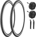 2 Pack 700x23C/25C/28C/35C/38C Bike Tires Plus Bike Inner Tubes Presta Valve 48mm or Schrader Valve 48mm Foldable Replacement Tires for Road Bicycle