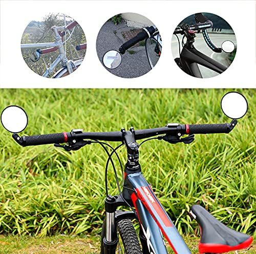 Handlebar Bike Mirror, 4pcs Bicycle Rearview Mirrors Set, HD Safety Bike Rear View Mirror, Adjustable Handlebar Mounted Convex Mirror with Allen Wrench, for Mountain Road Bikes