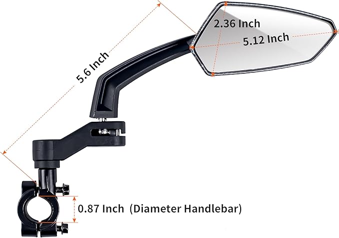 Addmotor Bike Mirrors, 1 Pair Bicycle Mirror Handlebar Mount, 360° Adjustable Rotatable Bike Mirror, HD, Safe Handlebar Rearview Mirror, Bike Accessories Bicycle Mirrors Set(Red)