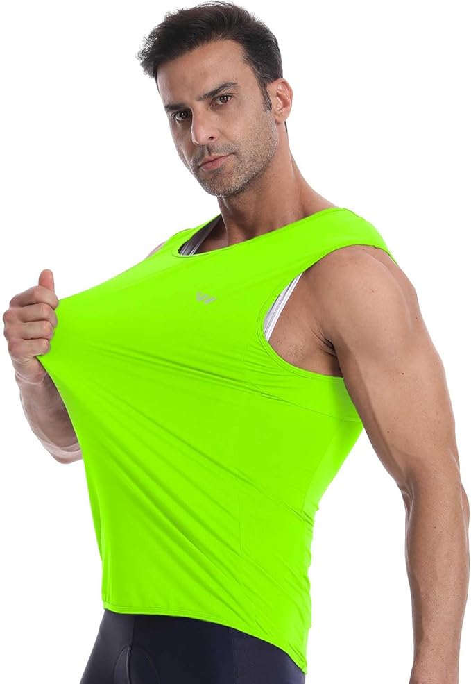 Lo.gas Sleeveless Cycling Jersey Men, Biking Base Layer Breathable and Lightweight with Back Pocket Sports Vest